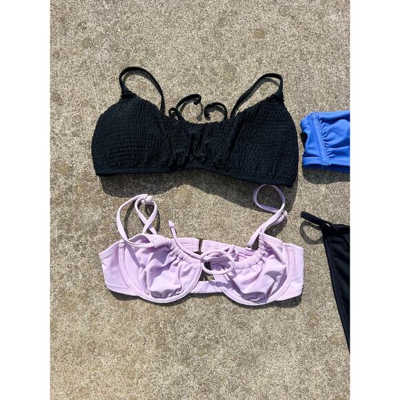 Swimwear Bundle 4 Piece Women Size Small/Medium Swim Bikini Lavender Black Blue - Picture 2 of 6